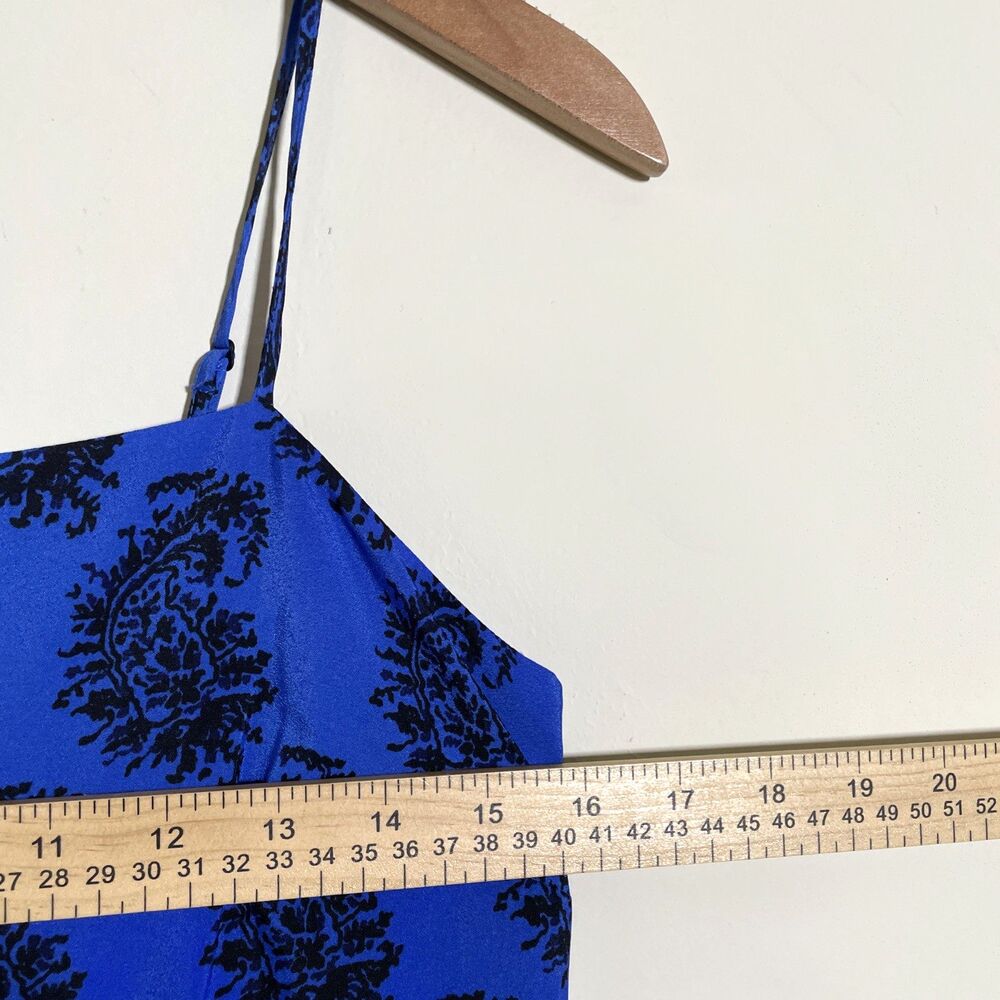 Banana Republic Paisley Pleated Midi Dress Adjustable Straps Sz 2 Party Cocktail - Picture 6 of 9
